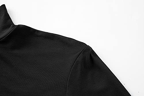 Image of Kindcall Lightweight Mock Turtleneck Crop Tops Long Sleeve Casual Base Layer for Women