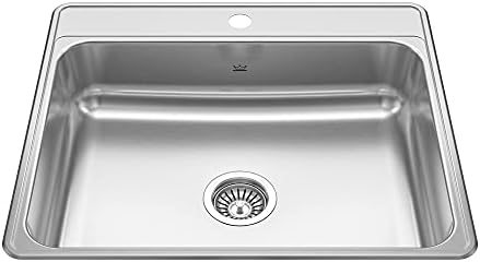 Kindred CSLA2522-7-1N Creemore 25-in LR x 22-in FB x 7-in DP Drop In Single Bowl 1-Hole Stainless Steel Kitchen Sink, 25" x 22"