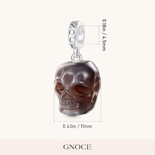 Image of GNOCE Skull Pendant Charm Silver Dangle Charms Bead fit Bracelet /Necklace Jewelry Gift for Women Men