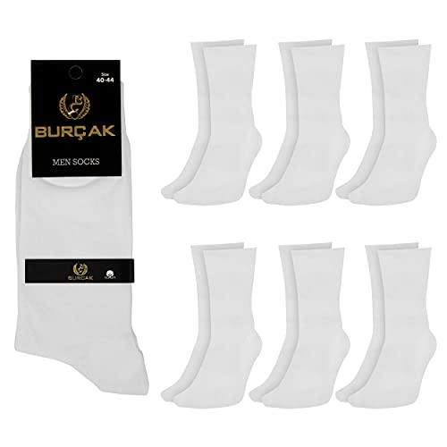 Burcak - Premium Authentic Turkish Cotton Dress Socks - Premium Turkish Cotton - Soft & Breathable - Pressure-Free Elastic - Men's Dressy-Casual All-Occasion Wear – Fits Sizes 7 to 13-6 Pairs/Pack