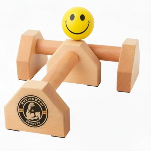 Image of Wooden Push Up Bars for Home Workout, Non-Slip Parallettes Push Up Stand for Strength Training, Calisthenics.