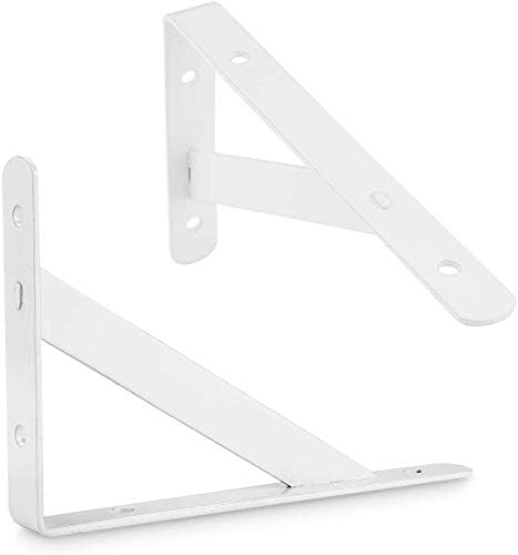 Miniatura 4 de Soporte de estante blanco, 6 paquetes de soportes de pared resistentes de 4 x 6 pulgadas, estantes flotantes de 90 grados, soportes de estante