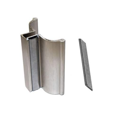 Gordon Glass Co. 3" Brushed Nickel Frameless Shower Door Handle with Metal Strike and Magnet - Set Cover