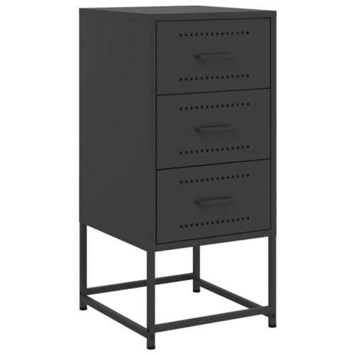 Table de chevet noire lot de 2 table d'appoint stable salon et bout de canapé en acier