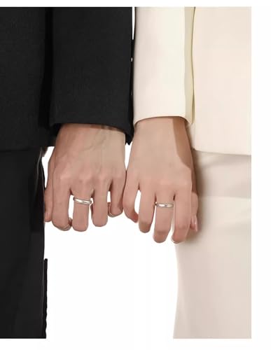 Bague réglable alliance couple argent 925 cadeau idéal