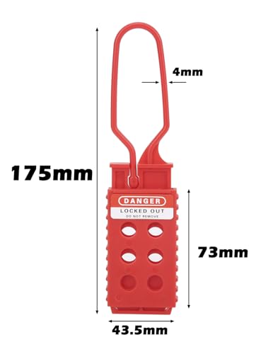 Image of 10Pack Lockout Tagout Hasp, Tamper-Proof Padlock Hasp, Non-Conductive Polypropylene Lockout Hasp with 6 Holes, Insulated LOTO Device Tamper-Proof and Impact-Resistant Loto Hasps