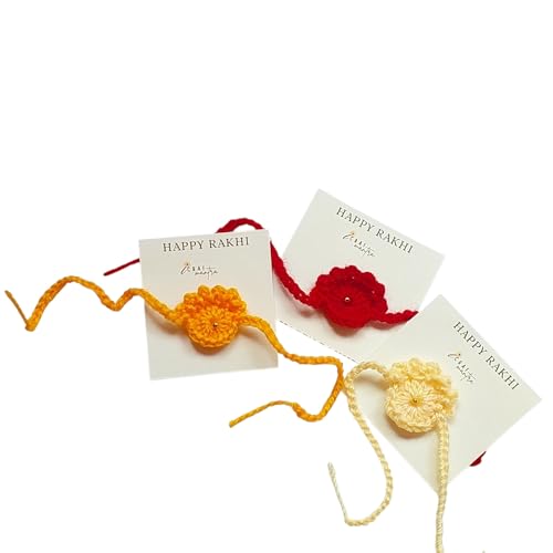 Image of Handmade Crochet Rakhis for Brothers - 100% Pure Cotton /Wool