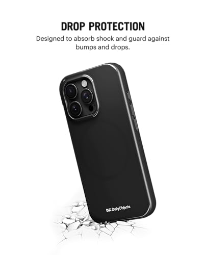 Image of DailyObjects Polycarbonate Enamel Bumper Magsafe Case for iPhone 14 Pro Max Compatible with Mag-Safe Wireless Charging | Black Hybrid Magnetic Back Cover