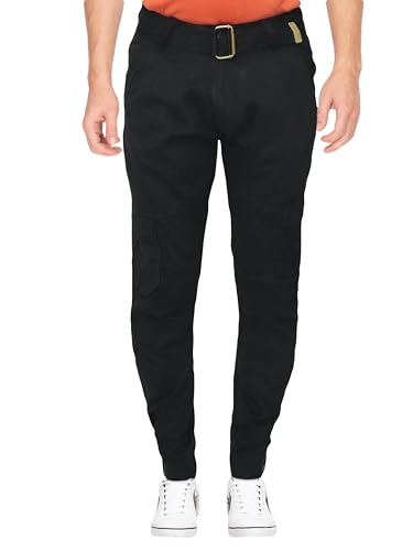 Image of Men's Regular Fit Solid Cargo Pants