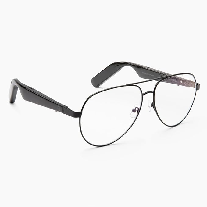Lucyd Bluetooth Audio Glasses - Men Smart Glasses w/Blue-Light Protection - Open Ear, Noise Canceling Wireless Mic, Quadrasonic Speaker, Voice Assistants Compatible – Antimatter XL Blue Light