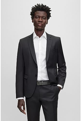 BOSS Men's Scott-cut Sz35 Textured Leather Belt with Logo Loop3