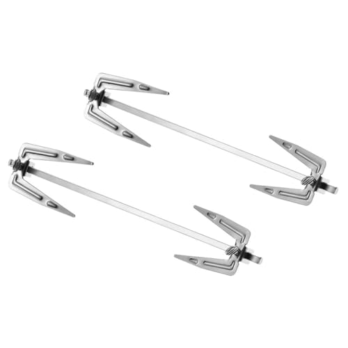 FUNOMOCYA 2pcs Stainless Steel Rotating Roast Chicken Forks for Oven Easy Insertion Removal for Grilling Bbq Essential Kitchen Supply for Roast Chicken Lovers