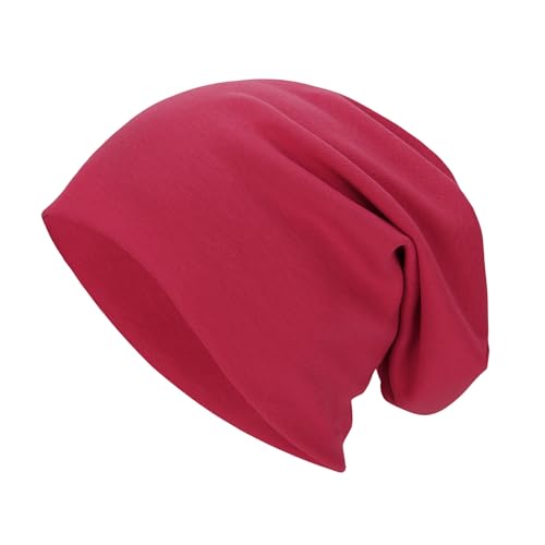 Zando Cotton Beanie for Men Dwarf Hat Street Style Skull Cap Soft Slouchy Beanie Baggy Lightweight Chemo Caps Hip-Hop Stretchy Sleep Cap Hairloss Cancer Headwear for Women Beanie Hat Red Dwarf