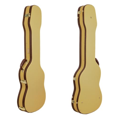 Crossrock Funda de Madera para Guitarras Precision Bass - Vinilo Tweed Vintage Marrón