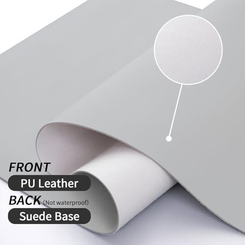 Image of Bloss Leather Desk Pad and Keyboard Wrist Rest, Large Mouse Pad + Keyboard Pad+Mouse Wrist Support, Non-Slip Desk Mat Protector for Office, Home(31.5x15.7 Inches, Light Grey)