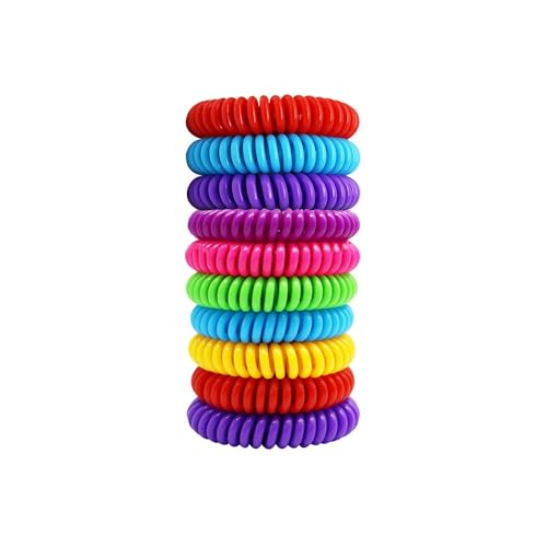Paquete de 10 pulseras repelentes de mosquitos, bandas repelentes de insectos naturales puras para adultos y niños, pulseras impermeables antiinsectos para protección de viajes al aire libre
