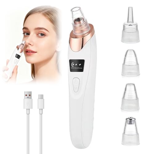 Succionador de Puntos Negros, Quita Espinillas y Puntos Negros con 3 Niveles de Succión y 5 Cabezales, Extractor de Comedones para Eliminar Comedones y Acné Graso Succionador de Puntos Negros, Quita Espinillas y Puntos Negros con 3 Niveles de Succión y 5 Cabezales, Extractor de Comedones para Eliminar Comedones y Acné Graso