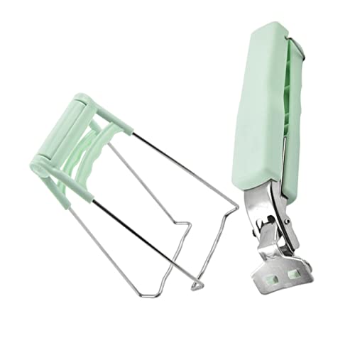 Mobestech Pinzas para Platos Reutilizables Antiquemaduras Clip Antideslizante para Cuencos Accesorio de Cocina Resistente Inoxidable y Color Verde