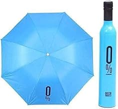 VeeDee Folding Portable Umbrellas with Bottle Cover for UV Protection & Rain - Ultra Wine Umbrella Men and Women Mini Travel(Multicolour)