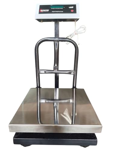 Image of Electronic Platform Weighing Scale 100kg Capacity 10g Accuracy Weight Machine Digital for Shop, Commercial and Industrial use Stainless Steel Heavy Platform size 14x14 Inches