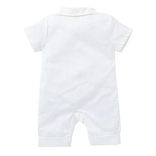 Image of Hopscotch Boys White Solid Romper
