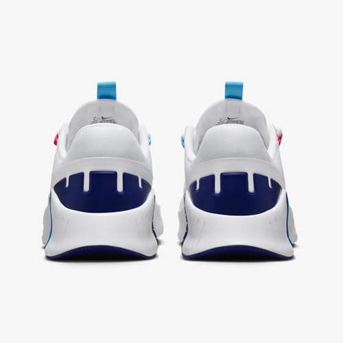 Nike Free Metcon 5 Women's Workout Shoes (DV3950-103, White/Fierce Pink/DEEP Royal Blue/Aquarius Blue) Size 143