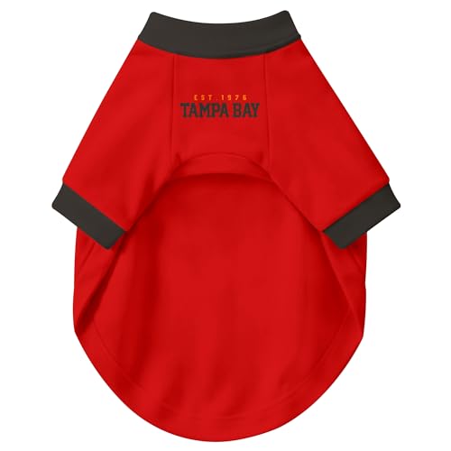 Image of Tampa Bay Dog Clothes Jersey Style Personalized Pet T Shirt with Custom Name Number for Small Medium Large Dogs