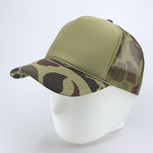 Image of The Vintage Year High Crown Foam Mesh Camouflage Trucker Hat Baseball Cap