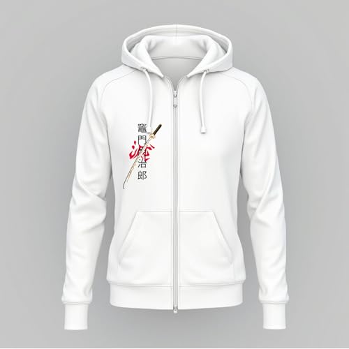 Image of Anime Zipper Hoodie for Men Stylish | Regular Fit Demon - Slayer Printed Hoodie | Cotton Fleece Long Sleeve Zip Up Hoodie Sweatshirts