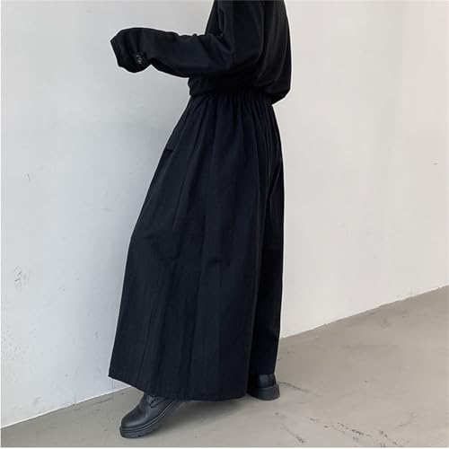 Samurai Casual Pants for Men, Kendo Uniform Pants Plus Size High Waist Wide Leg Trousers Japanese Samurai Kimono Hakama Pants3