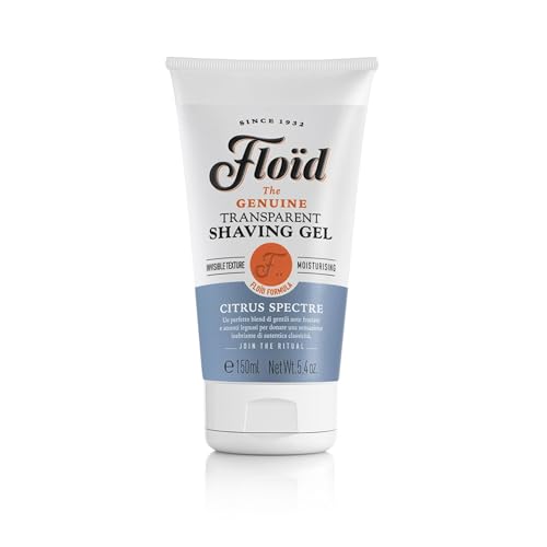 Floid Citrus Spectre Transparent Shaving Gel (150ml), Men's Shaving Gel with Glycerin to Protect and Hydrate Skin, Shave Gel for a Smooth Shave with a Warm and Relaxing Scent