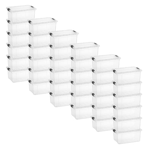 Image of Superio 6.6 Quart Clear Plastic Storage Boxes with Lids, Stackable Organizer Containers, BPA-Free Storage Bins for Home, Office, School & Dorm, 36 Pack