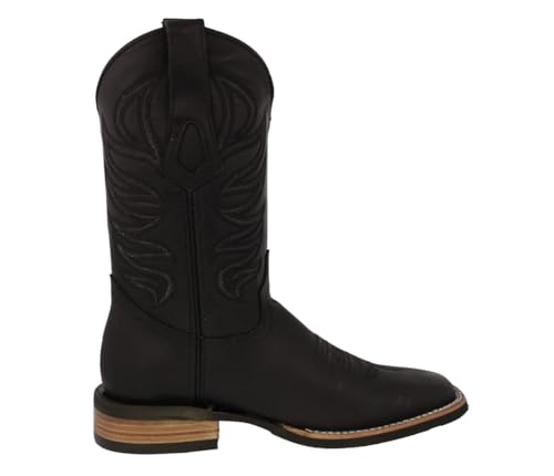 Texas Legacy Mens Black Western Dress Cowboy Boots Classic Leather Rubber Sole Square Toe2