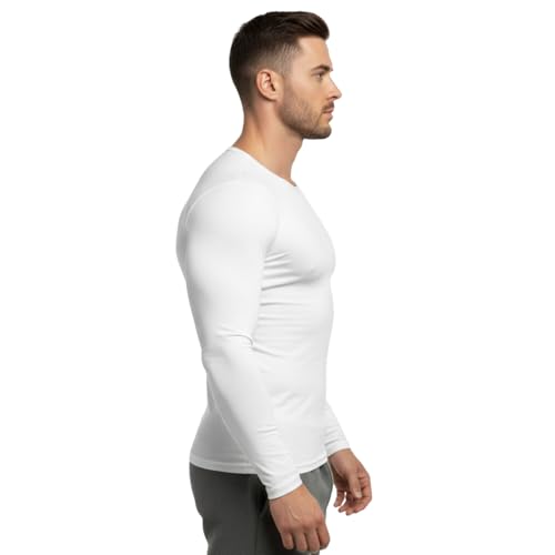 Image of Unbeatable Men's Full Sleeve Plain Athletic Fit Multi Sports Compression T-Shirt for Cycling and Gym
