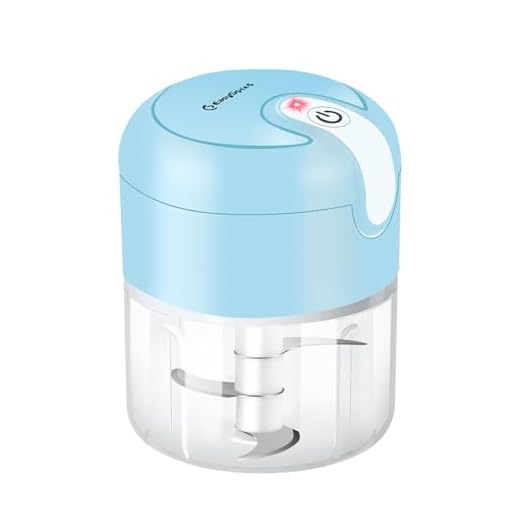 EASYSPEED Electric Mini Chopper, 250 ml, Vegetable Chopper, USB Charging, Portable Chopper for Meat, Baby Food, Obs, Camping, Blue
