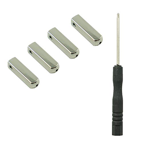 DECKER DIY Metal Aglets Shoelace Accessories Tips head Quadrilateral -Set of Four Tips and Screws - Screwdriver included (Silver)