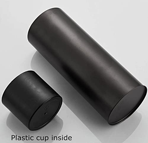 Image of Black Toilet Plunger with Holder Bathroom Metal Canister Holder Drip Cup, Heavy Duty, Deep Cleaning