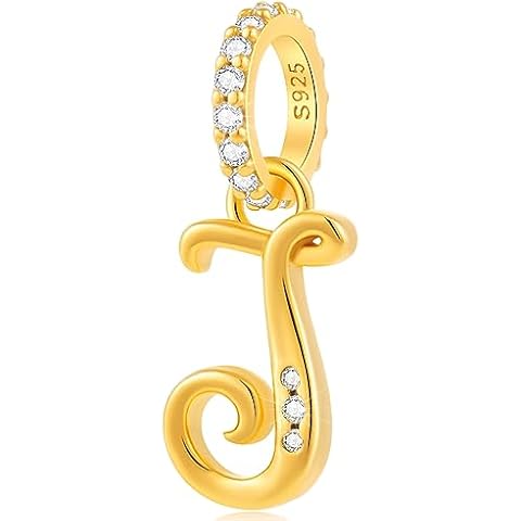 Alphabet J Pendant Charm in Gold Cover