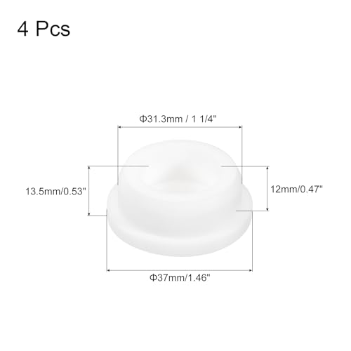 Image of MECCANIXITY 4pcs T-Shaped Silicone Plugs 31.3mm 1 1 /4 Inch Dia Snap in Plug Hole Seal Cover Round Rubber Stopper for Kitchen Rubber Bulkheads Waterproof Sealing Plugs White