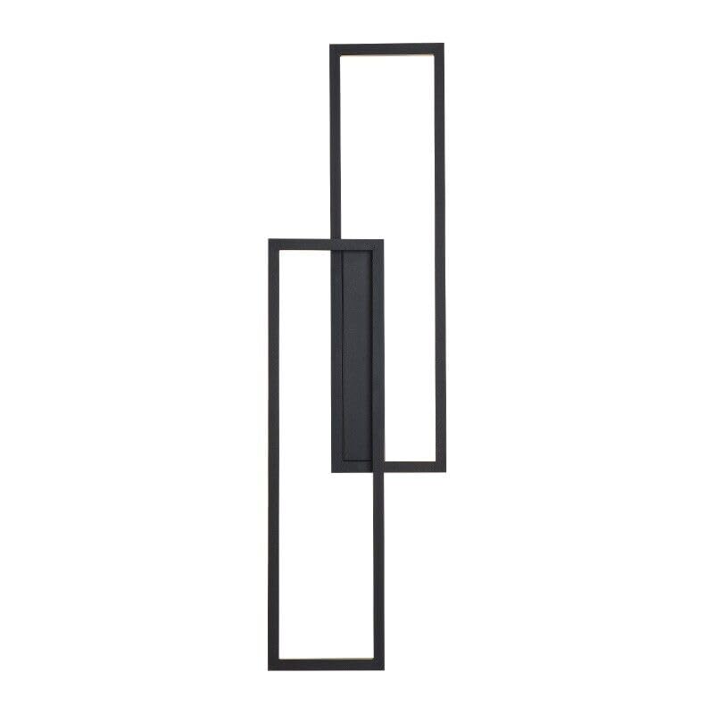Dopastore Applique a Parete LED 32W Design con Due Rettangoli Sfalsati e Telecomando 3 Tonalità di Luce Moderna IP20 Per Interni Arredamento Camere