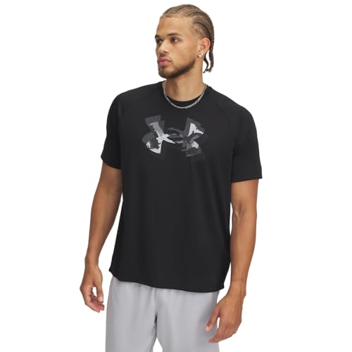 Under Armour UA M Tech Print Fill SS 0001 - Black Large