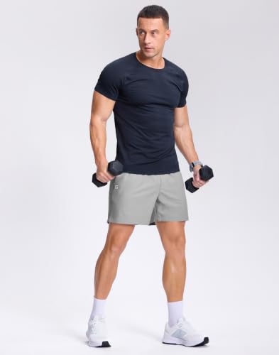 Image of GGJ Men's Lightweight Athletic Shorts with 2 Zipper Pockets 7 inch /9 inch /5 inch Gym Workout Running Quick Dry Tennis Shorts for Men