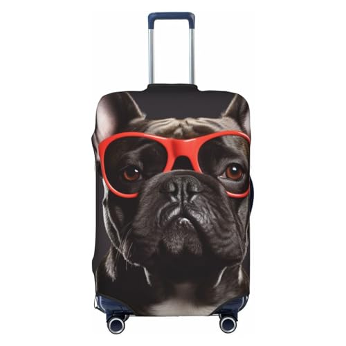 French Bulldog Travel Luggage Cover Suitcase Protector Washable Elastic Suitcase Cover Anti-Scratch Luggage Protector Medium Travel Suitcase Baggage Cover Fits 18-32 Inch Suitcase