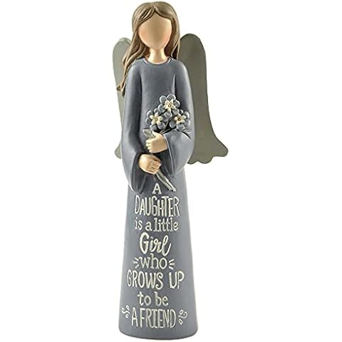 Feather & Grace Angel with Flowers, Figurine for Daughters, Memorial Indoor or Outdoor Decor, Sculptures or Statues-Resins-Multi, one Size Cover