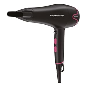 Rowenta CV5713 Motion Dry Haartrockner | 2200 Watt | schnelles Trocknen | 6 Einstellungen | Stylingdüse | Kaltluftstufe | leicht | abnehmbares Gitter | langes Kabel | Schwarz/Pink