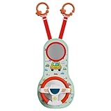 Volante per bambini giocattolo per seggiolino auto con rotazione a 360° Giocattolo per volante per auto con specchio, musica, luci e suoni di guida, giocattoli per passeggino per bambini dai 12 me