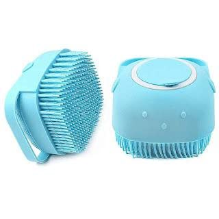 The Ninja Silicone Soft Bath Body Brush with Shampoo Dispenser Scrubber-use in Shower Deep Cleaning Gentle Scrub Massage for Children, Men Women (multicolor)