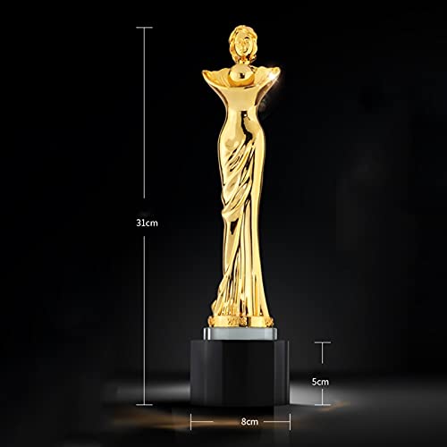 Oscar trofeeën, metalen trofeeën, gouden kampioenschap trofeeën, verschillende concurrentietrofeeën kunnen worden aangepast, belettering kan zijn (Color : Gold, Size : 31 * 8 * 8cm) - Image 8