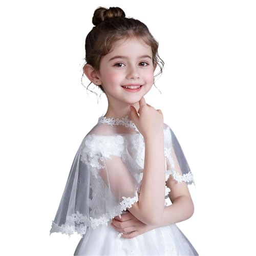 White Lace Cape Bolero Cardigan for Girls
