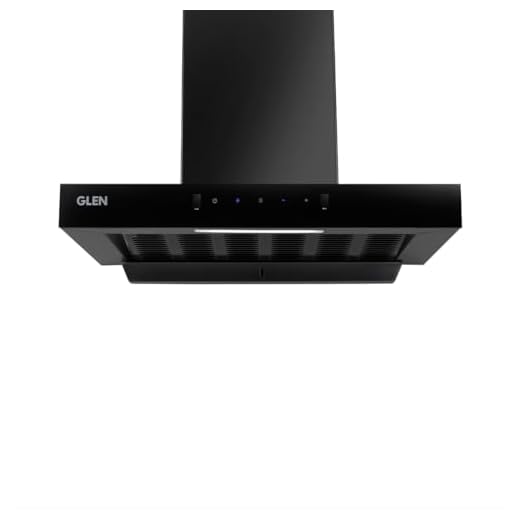 Glen 60 cm 1200 m³/hr Filterless Thermal Autoclean Kitchen Chimney, T-Shaped |(Hood Anya 60,Touch & Gesture Control,Black)